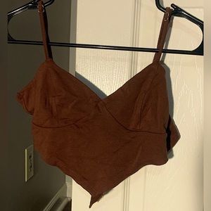 Brown cropped tank. Forever 21. Size small
